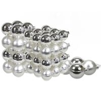 60x stuks glazen kerstballen zilver 6, 8 en 10 cm mat/glans