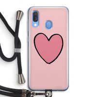 Hartje: Samsung Galaxy A40 Transparant Hoesje met koord