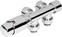 Saqu Miha radiatorkraan middenaansluiting haaks chroom