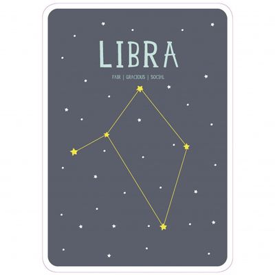 Milestone poster sterrenbeeld Weegschaal (ENG) A4 formaat papier grijs/beige Milestone poster sterrenbeeld Weegschaal (ENG) A4 formaat papier grijs/beige