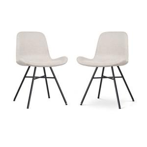 Nolon Noa-Fé Eetkamerstoelen Set van 2 - Beige - Zwarte Poten