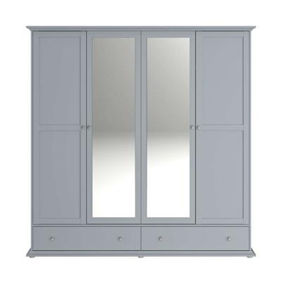Leen Bakker - Kledingkast Margaux - 202x199,5x53 Cm - Spaanplaat - Grijs