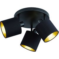 LED Plafondspot - Plafondverlichting - Trion Torry - E14 Fitting - 3-lichts - Rond - Mat Zwart - Aluminium - thumbnail