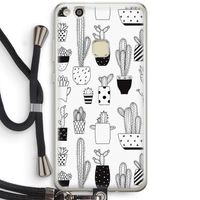 Cactusmotief: Huawei Ascend P10 Lite Transparant Hoesje met koord