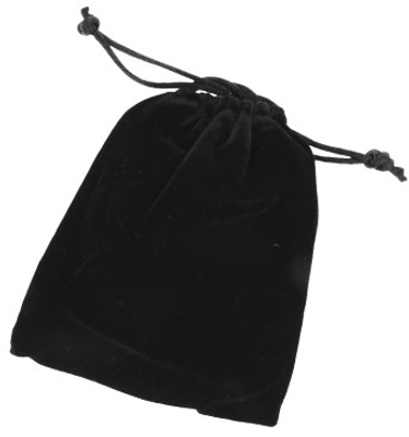 Pendelbuidel Fluweel Zwart - 10 x 9 cm