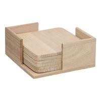 Playwood Houten houder met 6 onderzetters Playwood Houten houder met 6 onderzetters