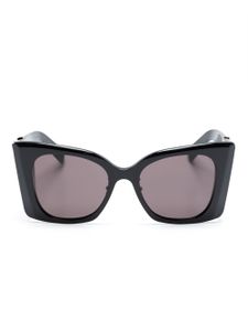 Saint Laurent Eyewear lunettes de soleil oversize à plaque logo - Noir