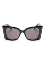 Saint Laurent Eyewear lunettes de soleil oversize à plaque logo - Noir - thumbnail