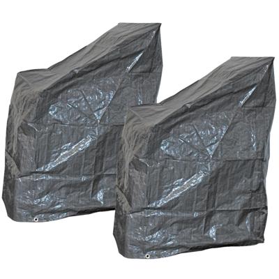 2x stuks lesli living beschermhoes - stapelstoelen - grijs - 68 x 120 cm- tegen vuil en vocht