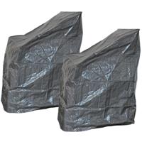2x stuks lesli living beschermhoes - stapelstoelen - grijs - 68 x 120 cm- tegen vuil en vocht