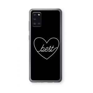 Best heart black: Samsung Galaxy A31 Transparant Hoesje