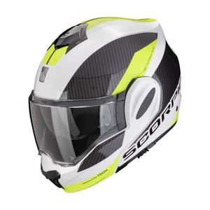 SCORPION EXO-Tech Evo Team, Systeemhelm, Wit-Fluo geel