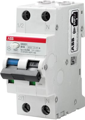 ABB aardlekautomaat 1-polig + N Type A DS201A - C16A 30mA