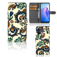 Wallet Case OPPO Reno8 Barok Flower - thumbnail