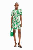 Korte jurk met bloemen - GREEN - L