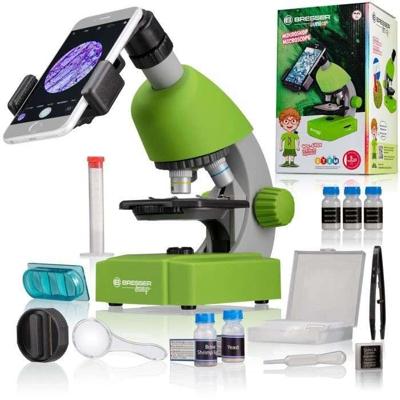 Microscoop 40x-640x - BRESSER JUNIOR - LED-verlichting - experimenteerset - groen