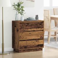 Nachtkastje met lade Oud hout 71 x 34,5 x 75 cm Bewerkt hout