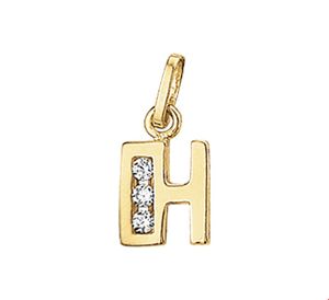 TFT Bedel Letter H Zirkonia Goud
