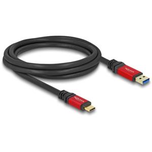 Delock USB-kabel USB-A stekker, USB-C stekker 2 m Zwart, Rood 80618