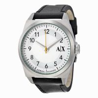 Horlogeband Armani Exchange AX2302 Leder Zwart 22mm