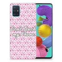 Samsung Galaxy A51 Silicone-hoesje Flowers Pink DTMP - thumbnail