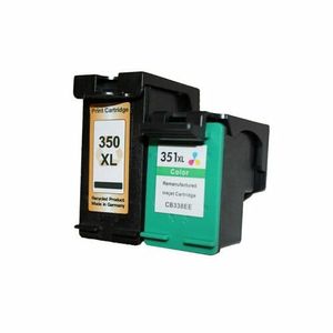 CB336EE zwart, CB338EE kleur Set van 2x alternatief - compatible patroon voor Hp 350XL/351XL (1xBK+1x3kleur)