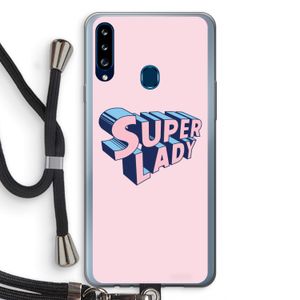 Superlady: Samsung Galaxy A20s Transparant Hoesje met koord