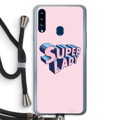 Superlady: Samsung Galaxy A20s Transparant Hoesje met koord