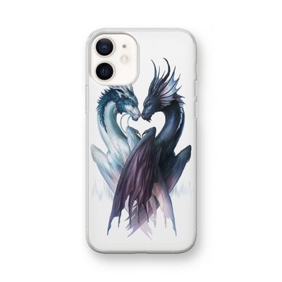 Yin Yang Dragons: iPhone 12 mini Transparant Hoesje