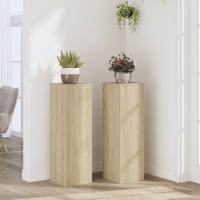 VidaXL Plantenstandaards 2 st 25x25x80 cm bewerkt hout sonoma eiken - thumbnail