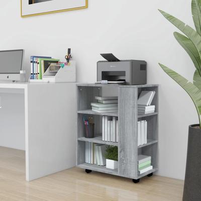 Rolkast 60x35x75 cm bewerkt hout grijs sonoma eiken