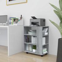 Rolkast 60x35x75 cm bewerkt hout grijs sonoma eiken