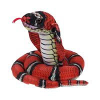 Knuffeldier Cobra slang - zachte pluche stof - rood - premium kwaliteit knuffels - 120 cm   -