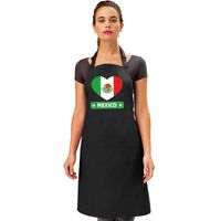 Mexico hart vlag barbecueschort/ keukenschort zwart - thumbnail