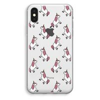 Eenhoorns overal: iPhone XS Transparant Hoesje