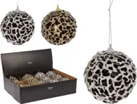 Kerstbal met schubben 10cm - Luipaardprint - 1 stuk Kerstbal met schubben 10cm - Luipaardprint - 1 stuk