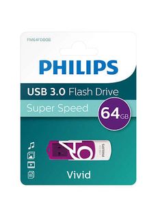 Philips FM64FD00B USB flash drive 64 GB USB Type-A 3.2 Gen 1 (3.1 Gen 1) Paars, Wit