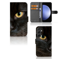 Samsung Galaxy S23 FE Telefoonhoesje met Pasjes Zwarte Kat - thumbnail