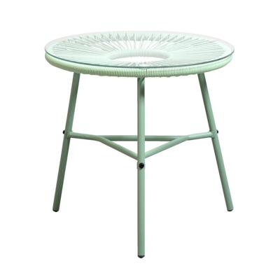 Leen Bakker - Bijzettafel Formentera - Licht - 50xØ50 Cm - Metaal - Groen
