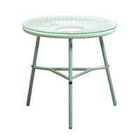 Leen Bakker - Bijzettafel Formentera - Licht - 50xØ50 Cm - Metaal - Groen
