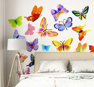Sticker kleurrijke vlinders