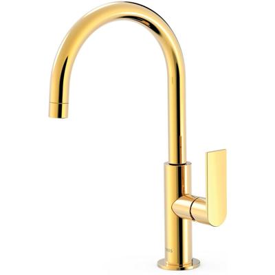 Wastafelkraan Tres Loft | Opbouw | Draaibare uitloop | Mengkraan | Hoog model | 1-hendel | Rond | 24k Goud glans