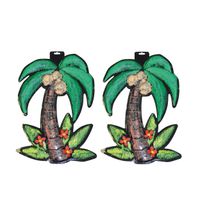 2x stuks hawaii wanddecoratie palmboom 50 cm van plastic - thumbnail