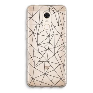 Geometrische lijnen zwart: Xiaomi Redmi 5 Transparant Hoesje
