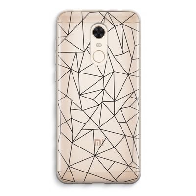 Geometrische lijnen zwart: Xiaomi Redmi 5 Transparant Hoesje