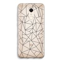 Geometrische lijnen zwart: Xiaomi Redmi 5 Transparant Hoesje