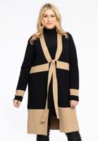 Yoek Gebreid vest met knoop | Zwart | Maat 54/56