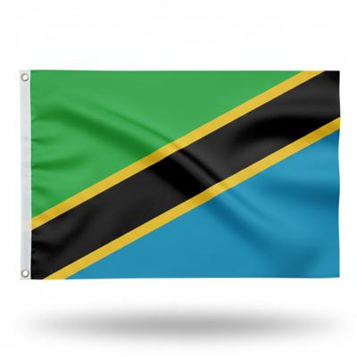 Vlag van Tanzania - 90 x 150 cm - Tanzania landen thema - supporters / fans - versiering Vlag van Tanzania - 90 x 150 cm - Tanzania landen thema - supporters / fans - versiering