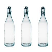 10x Ronde beugelflessen/weckflessen transparant 1 liter 10x Ronde beugelflessen/weckflessen transparant 1 liter