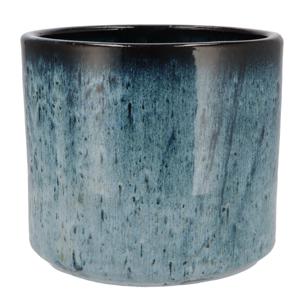 DK Design Bloempot model Blue Glaze - blauw - D21 x H24 cm - ombre   -